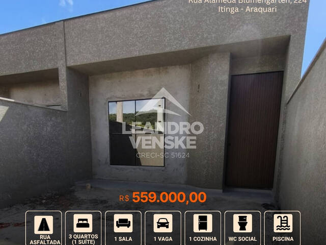 #105 - Casa para Venda em Araquari - SC